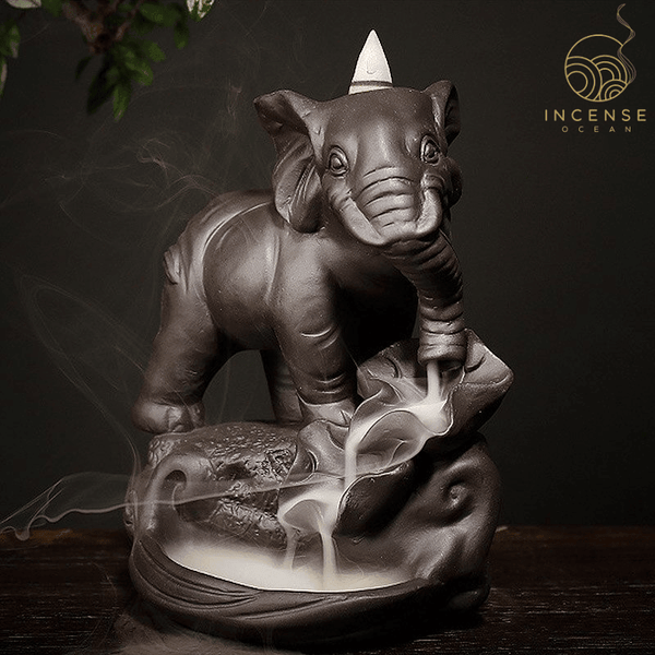Ceramic Elephant Backflow Incense Burner - Incense Ocean