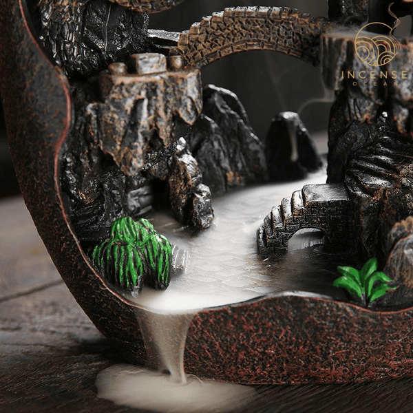 Middle Waterfall Mountain Incense Burner, Backflow Fountain