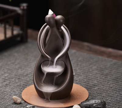 incense backflow burner couple